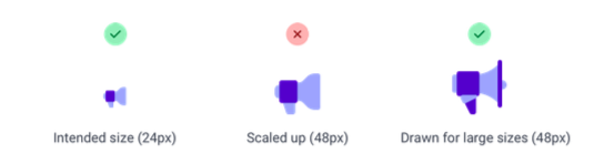 Đứng scale up icons